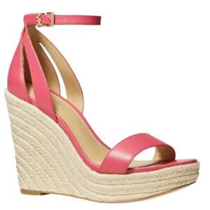 Michael Kors Kimberly Espadrille Wedge Rubin Red Size 9 NWT $135 MSRP